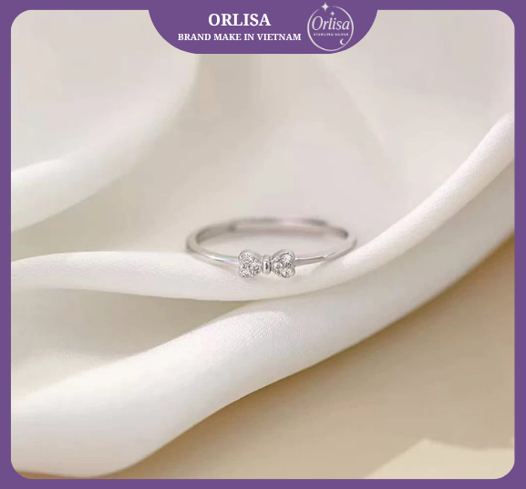 Nhẫn bạc Orlisa nơ đá mảnh