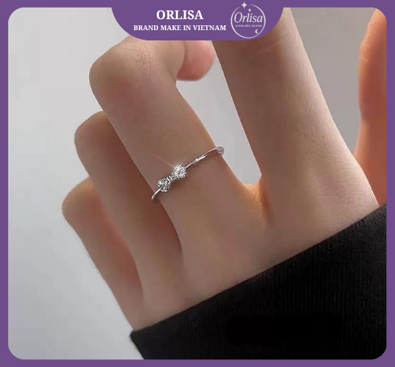 Nhẫn bạc Orlisa nơ đính đá