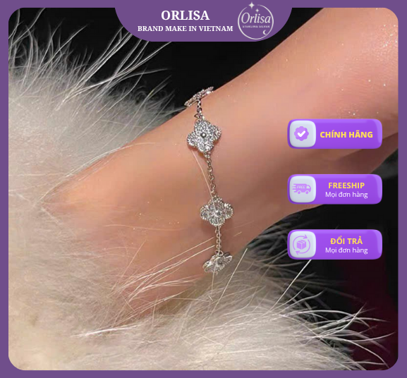 Lắc tay Van cleef full đá cao cấp thương hiệu ORLISA
