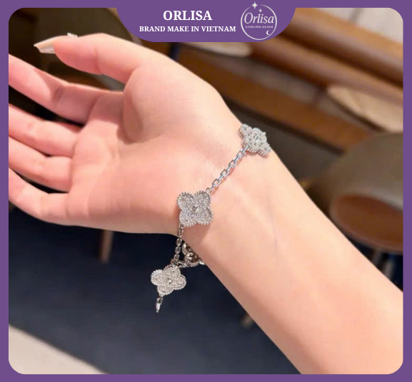 Lắc tay Van cleef full đá cao cấp thương hiệu ORLISA1