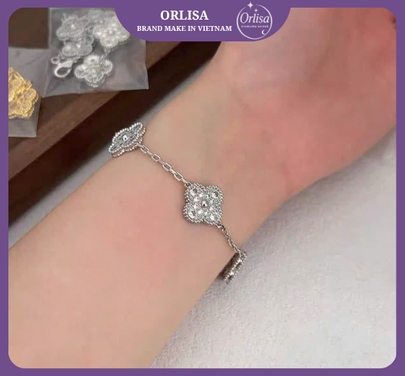 Lắc tay Van cleef full đá cao cấp thương hiệu ORLISA2