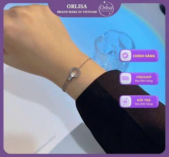 Lắc tay số La Mã đính đá thương hiệu ORLISA