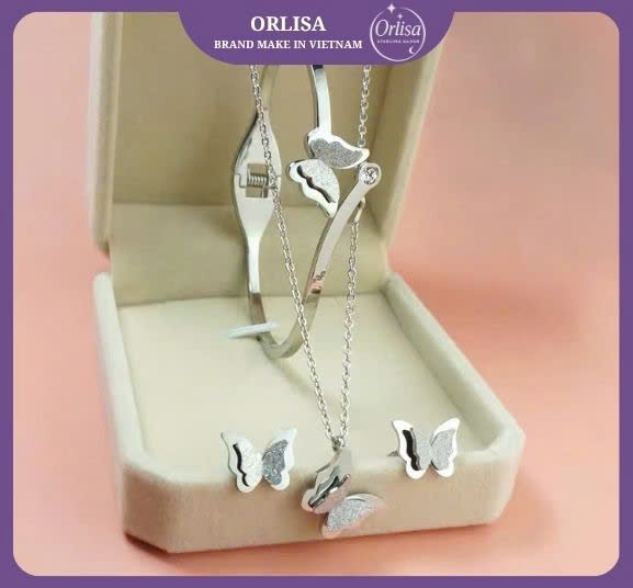 Lắc tay cứng hình bướm thương hiệu ORLISA0