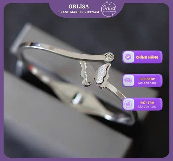 Lắc tay cứng hình bướm thương hiệu ORLISA