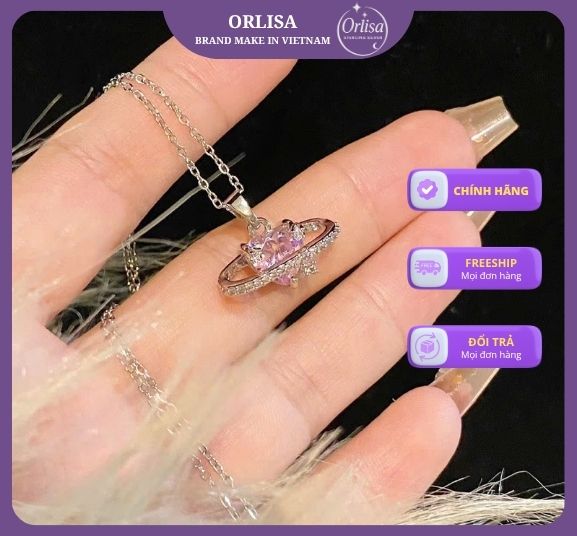 Dây chuyền tim hồng thương hiệu Orlisa
