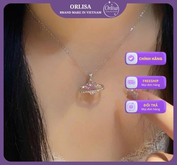 Dây chuyền tim hồng thương hiệu Orlisa3