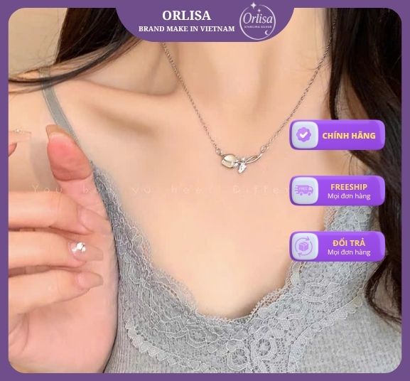 Dây chuyền Rose opal bạc thương hiệu Orlisa3