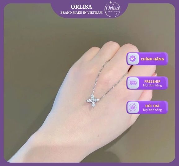Dây chuyền hoa đính đá thương hiệu Orlisa