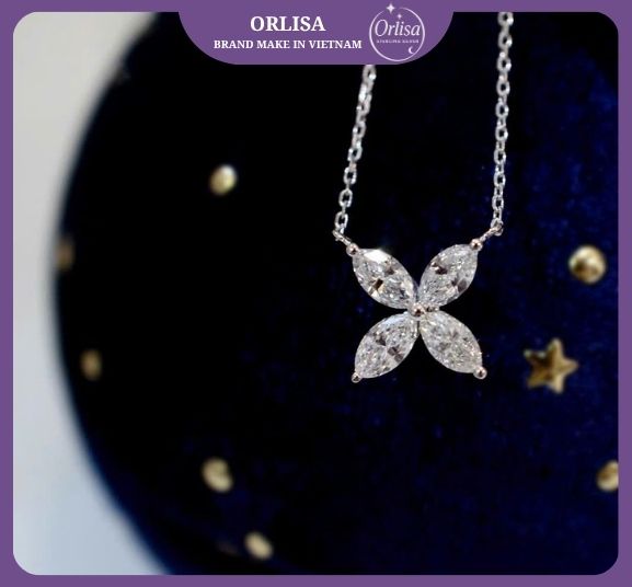 Dây chuyền hoa đính đá thương hiệu Orlisa0