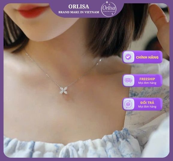 Dây chuyền hoa đính đá thương hiệu Orlisa3
