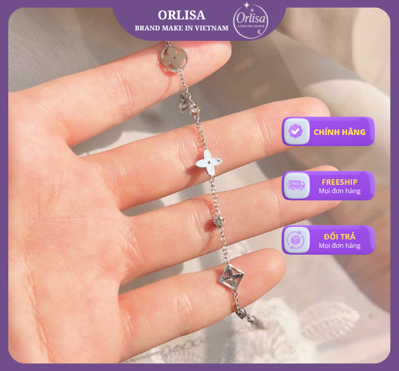Lắc tay bạc LV siêu cấp thương hiệu ORLISA